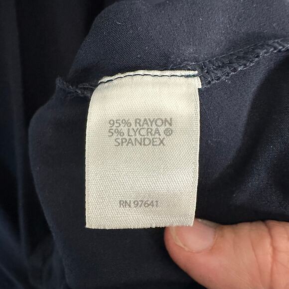 J Jill women’s navy knit dress pleated front V-neck TradMom cozycore plus size - Picture 4 of 9